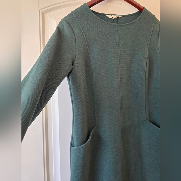 Boden Ellen Ottoman Dress Pine Green Textured Knit Pockets US 10R - Picture 7 of 14